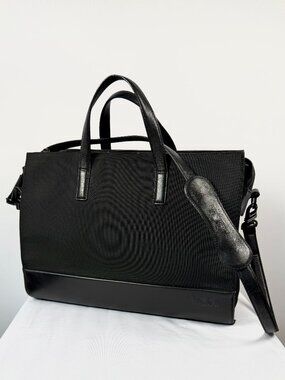 Tumi 43007D3 Ballistic Nylon Leather Business Briefcase Tote - Black